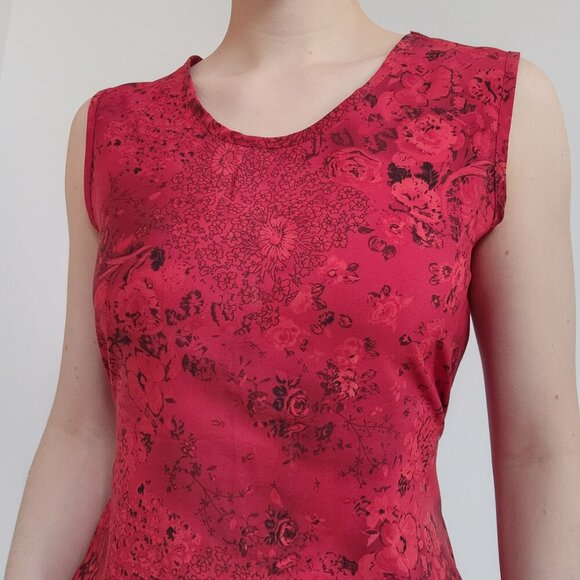 Vintage 90s romantic dainty red floral midi dress from Wardrobe Essentials - Picture 6 of 16